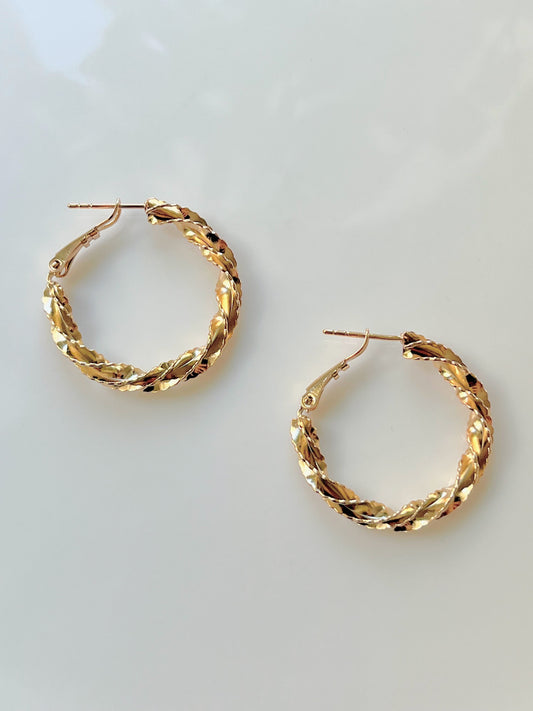 Milled Twisted Hoop Earrings