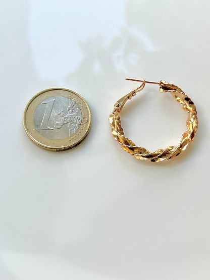 Milled Twisted Hoop Earrings