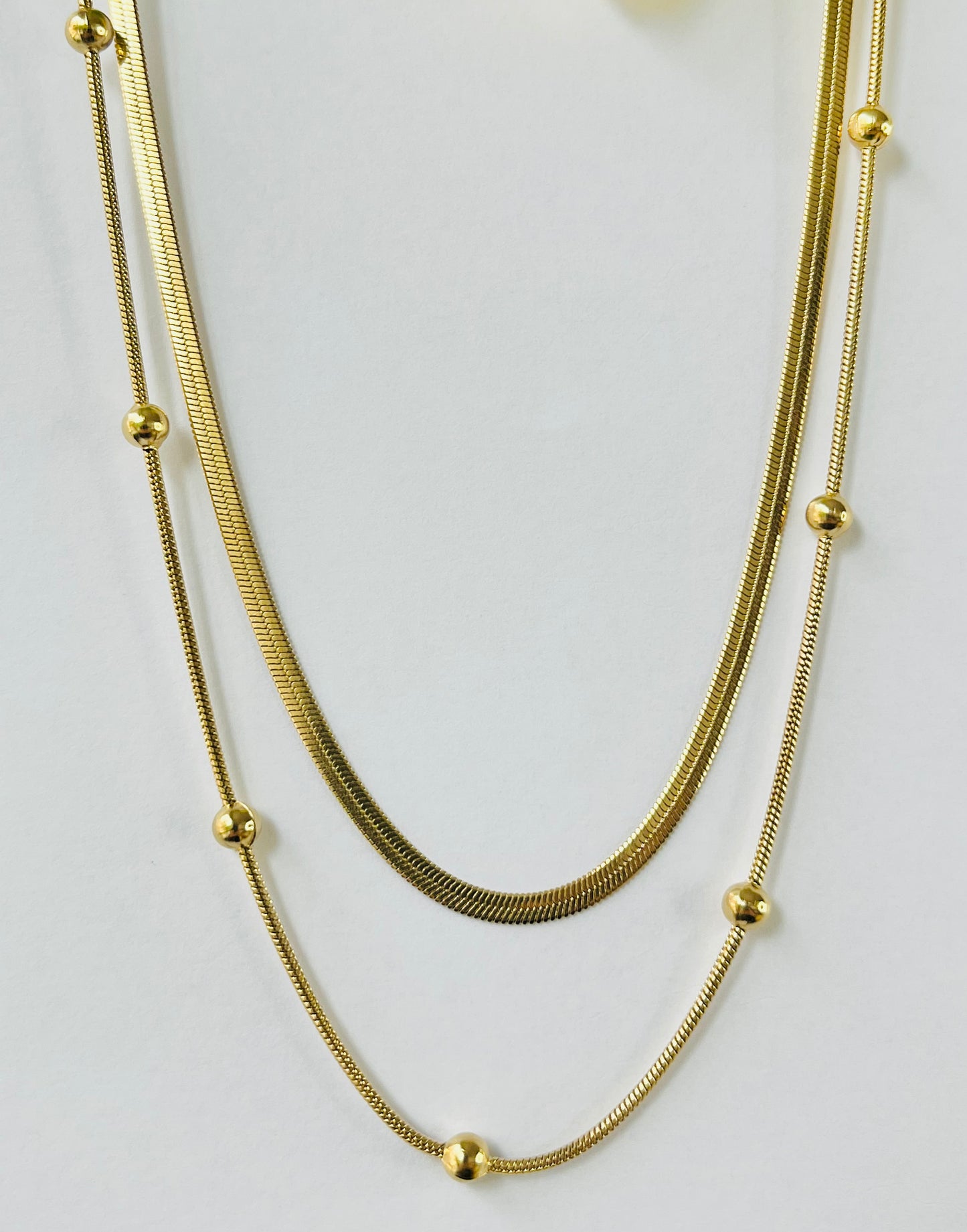 Layered Italian Snake Chain Necklace